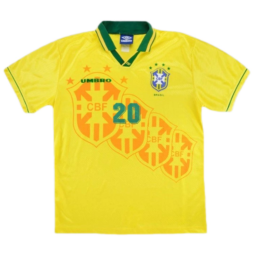 116710895488048cfd9BrazilRonaldo20RetroJerseyHomeReplicaWorldCup1994FrontMineJerseys Retro Brasilien Auswärtstrikot 2002 - immagine 1