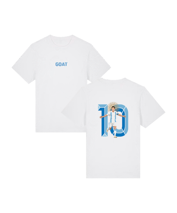 11teamsports Argentinien "GOAT" T-Shirt WM 2026 Weiß