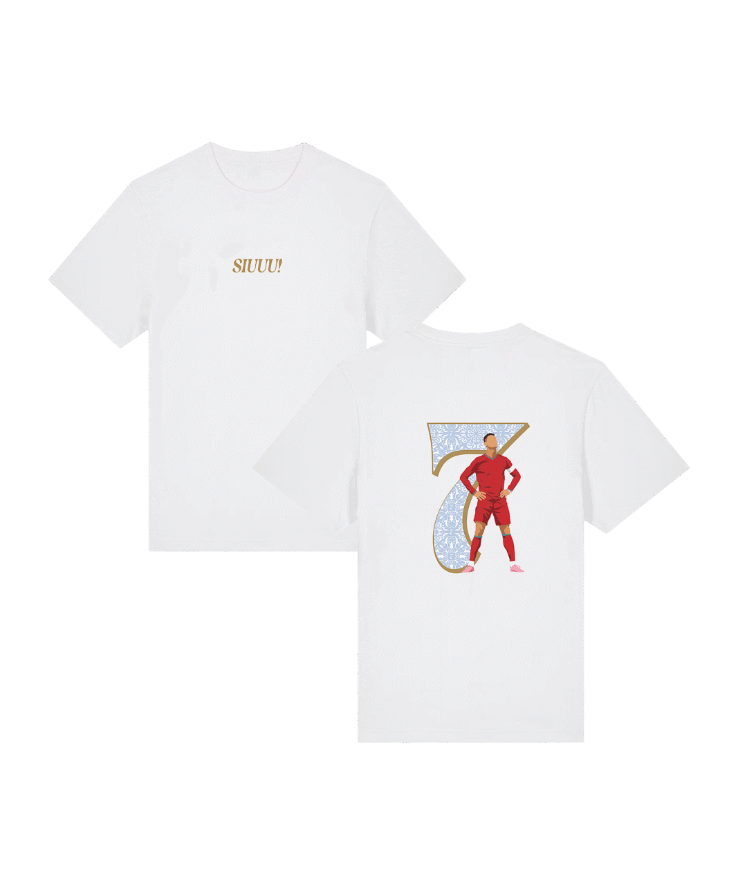 11teamsports Portugal "SIUUU!" T-Shirt WM 2026 Weiß
