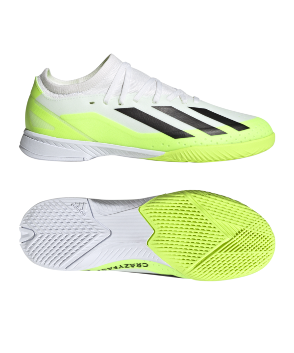 adidas X Crazyfast.3 IN Halle Crazyrush Kids Weiss Schwarz Gelb