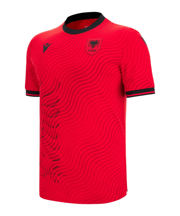 Macron FSHF Albanien Authentic Trikot Home WM 2026 Kids Rot