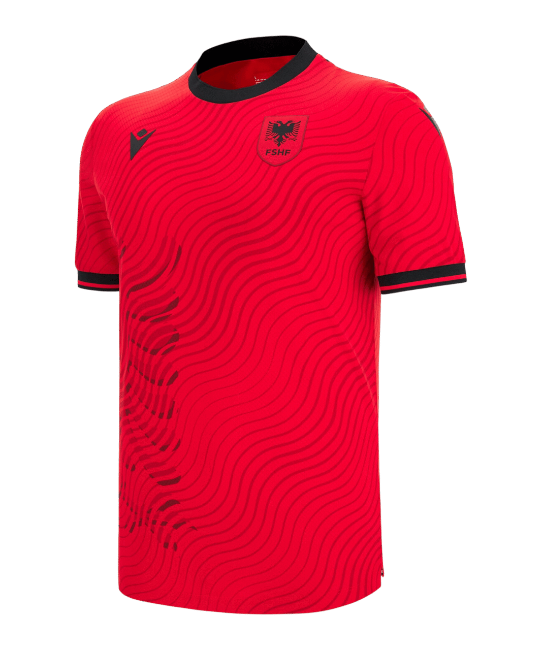 Macron FSHF Albanien Authentic Trikot Home WM 2026 Kids Rot