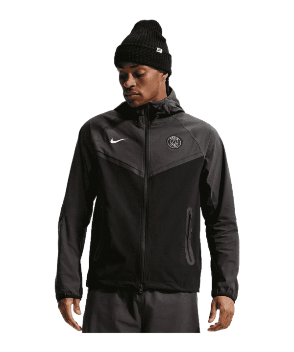 Nike Paris Saint-Germain Tech Woven Kapuzenjacke Schwarz F010
