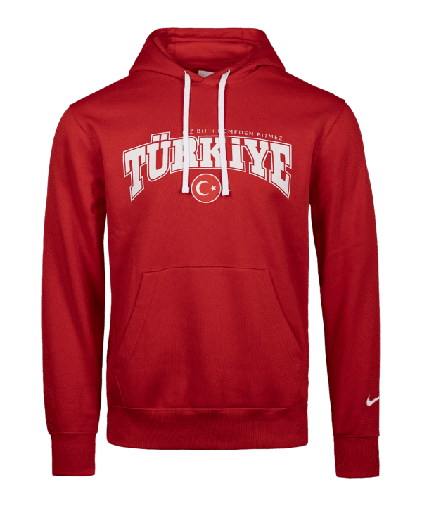 Nike TFF Türkei Biz Bitti Demeden Bitmez Hoody Rot Ftffio9035bitzmezrot