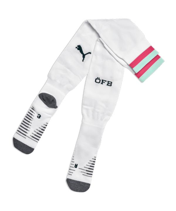 PUMA ÖFB Österreich Striped Strumpfstutzen Away WM 2026 Weiß F02